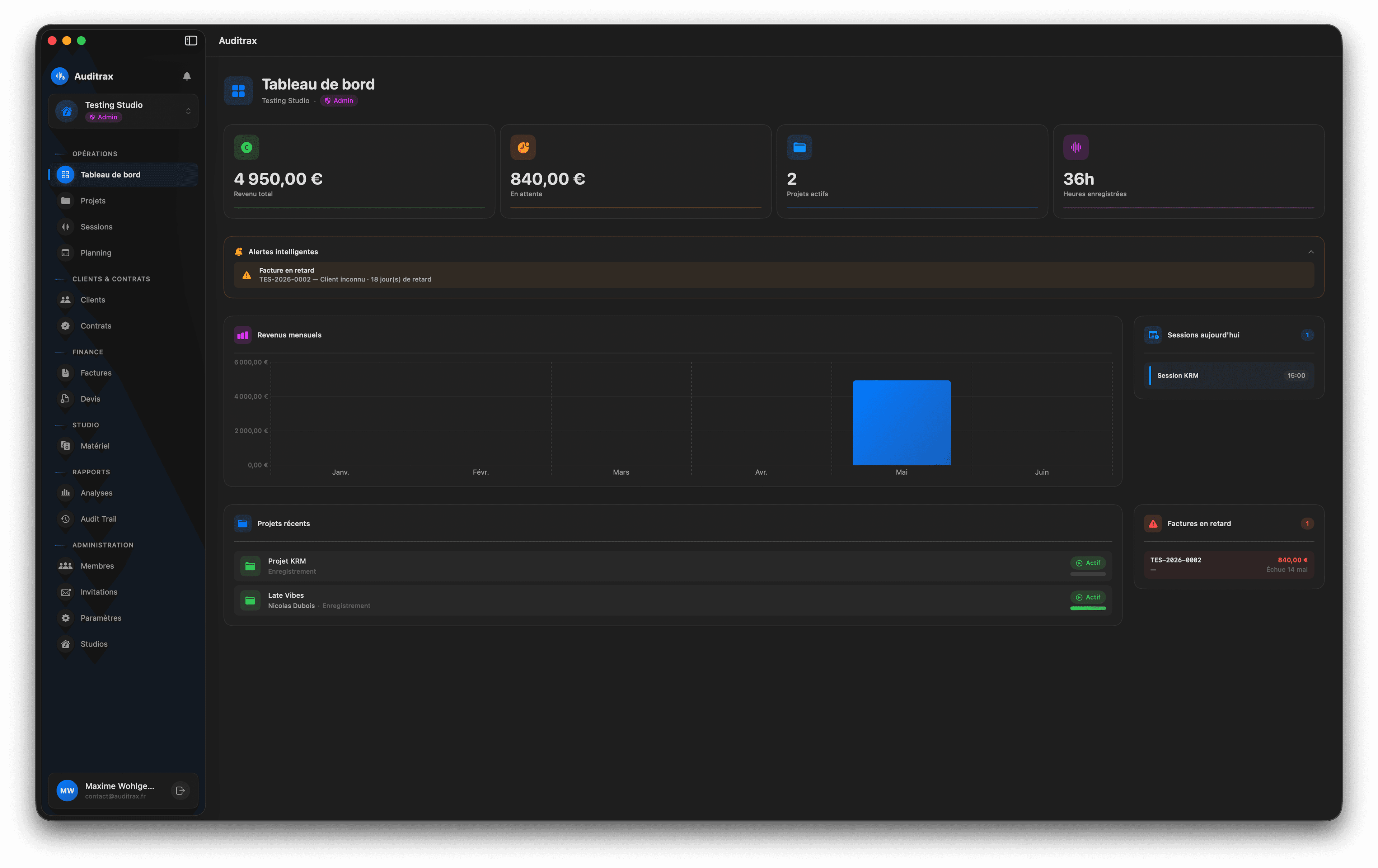 Auditrax — Dashboard